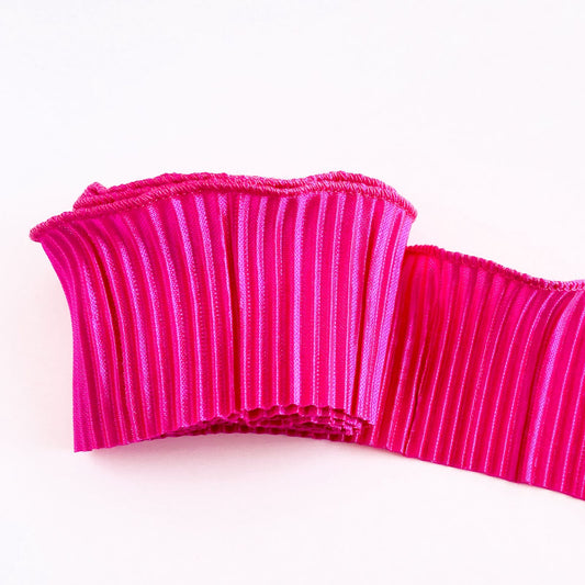 Tira de tela plisada fucsia neón