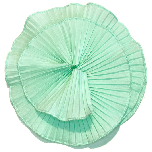 Tira plisada de popelina verde menta
