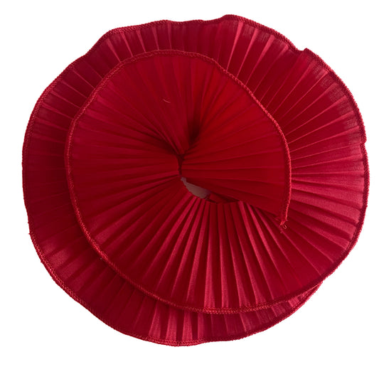 Tira plisada de popelina rojo