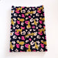 LYCRA DUPONT SUBLIMADA LEOPARDO Y MANCHITAS FONDO NEGRO