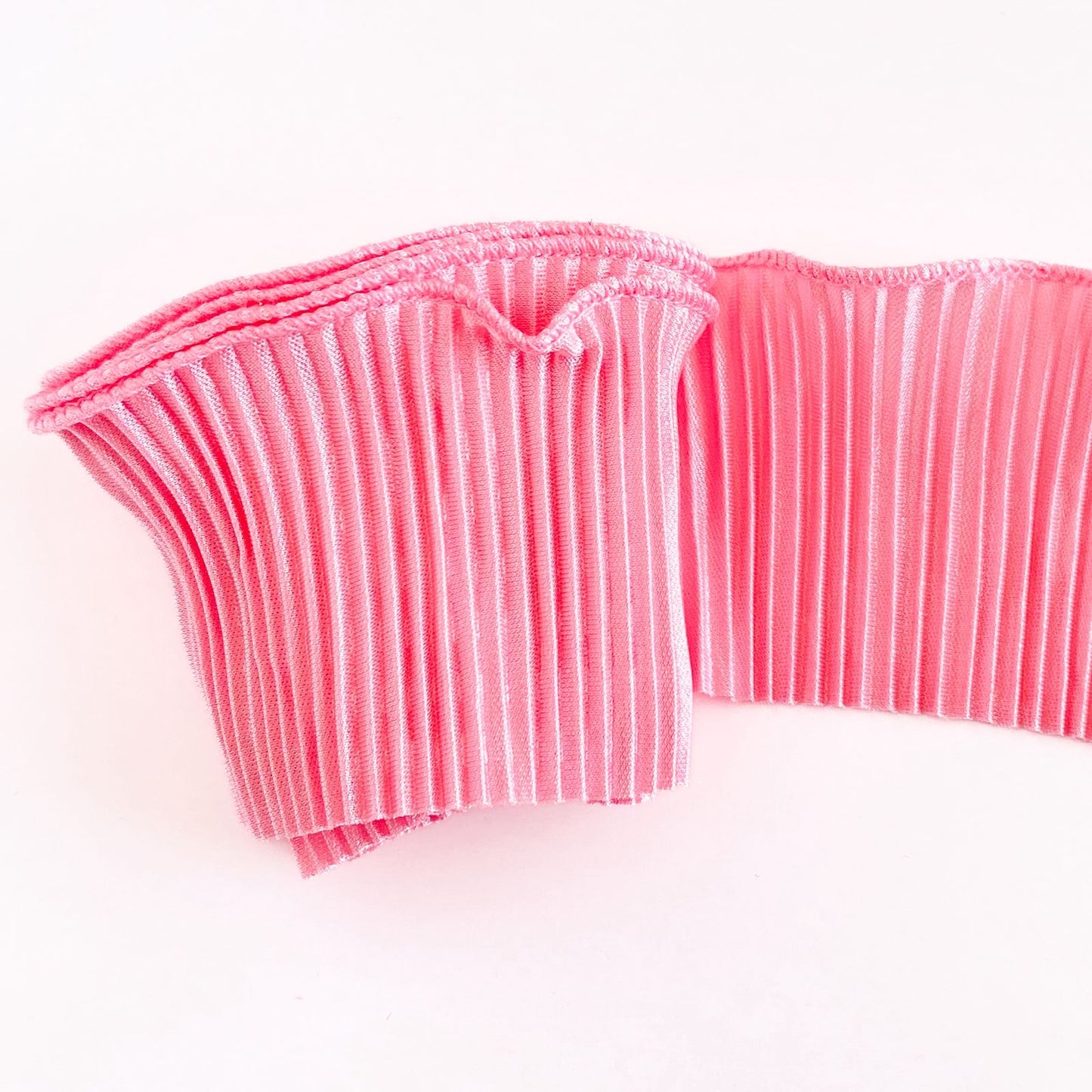 Tira de tela plisada rosa
