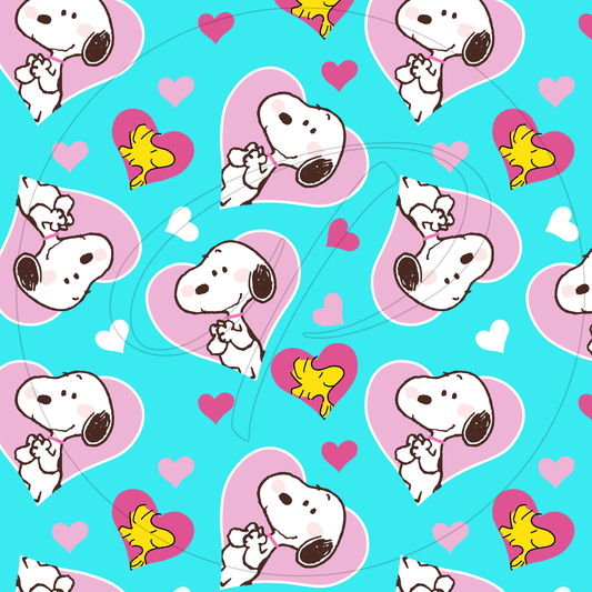 57x73 cms DISEÑO ANIMADO SNOOPY CORAZONES