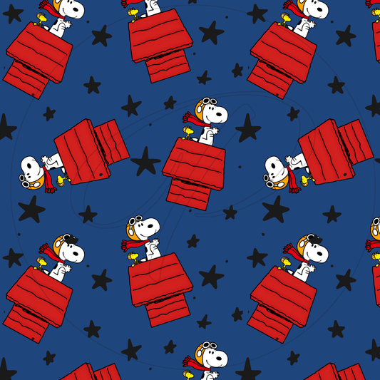 Corte 12X60  lycra dupont SNOOPY ESTRELLAS