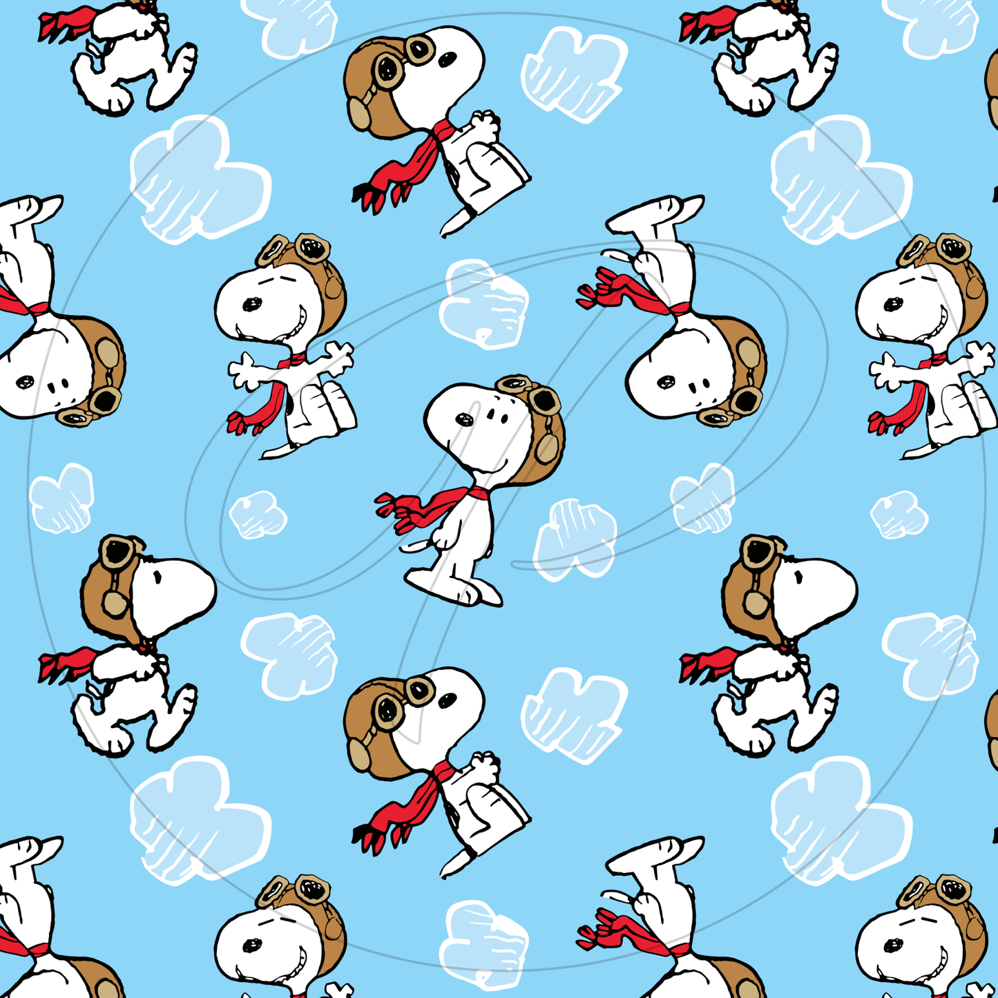 Corte 12X60  lycra dupont SNOOPY NUBES