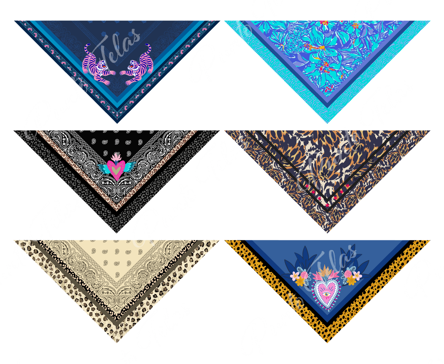 PACK B6  BANDANAS MUJER X 6