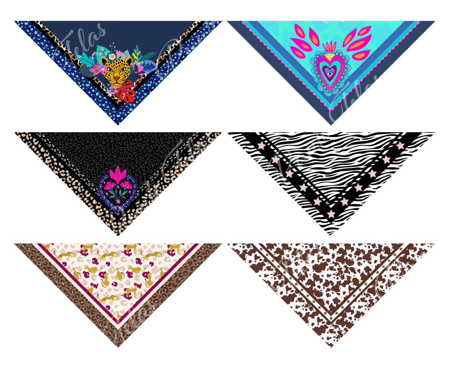 PACK B7  BANDANAS MUJER X 6